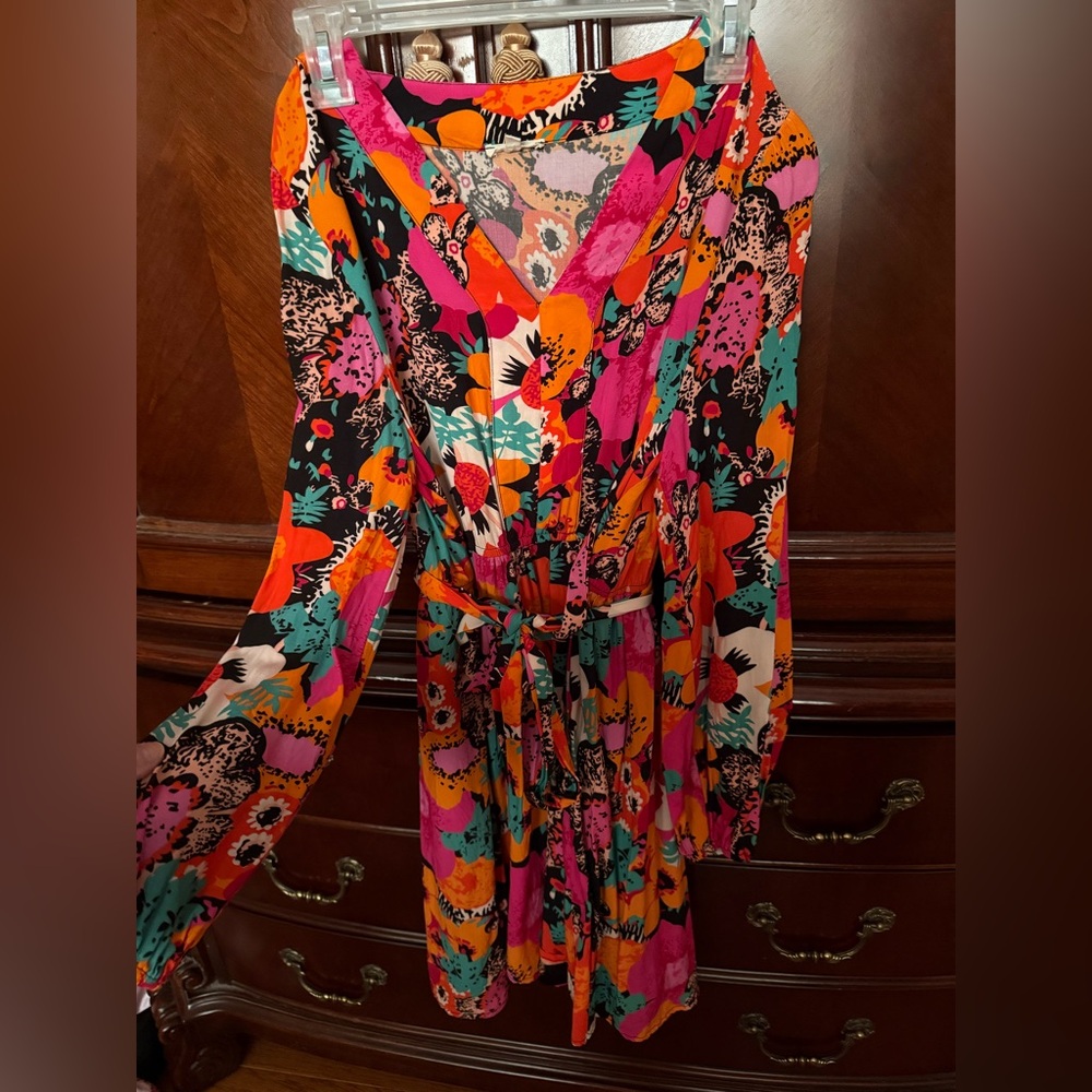 JODIFL Multicolor Floral mini dress  in Pink, Orange & Teal